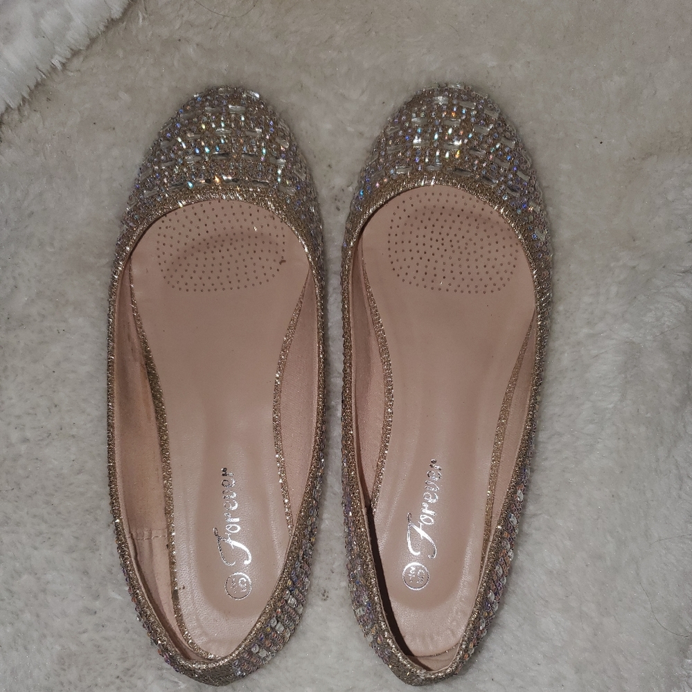 Glitter flat shoes